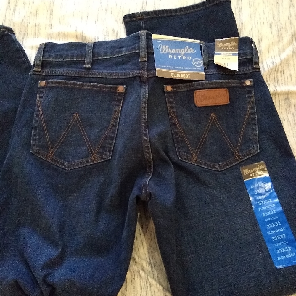 Mens Wrangler Retro Slim Boot 33x32 New